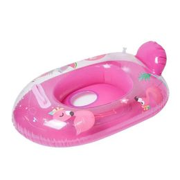 Sand Play Water Fun Inflatable swimming ring floating bed baby inflatable accessories childrens air cushion cute cartoon boat shaped swimming ring Q240517