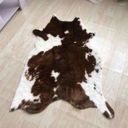 Carpets Washable Rug Simulated Cow Pattern Plush Carpet Bedroom Floor Comfortable Ground Mat Household Print