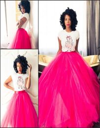 Maxi Fuchsia Tulle Skirts For Women Dramatic Pink Floor Length Tutu Ball Gown High Waist Long Skirts3055468