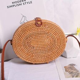 Storage Bags Rattan Butterfly Bag Sen Series Basket Retro Art Hand Woven Egg-shaped