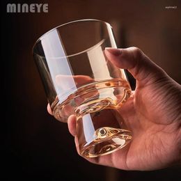 Wine Glasses 2/4pcs Goblet Glass Tea Water Cup Japanese Style Transparent Texture Coffee Mugs 4 Colors Ice Cream S Set