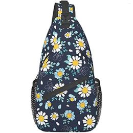 Backpack Daisy Crossbody Sling Bag Travel Hiking Chest Daypack For Men Women Adult Casual Polyester Backpacks
