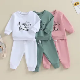 Clothing Sets 0-4years Baby Girls Spring Fall Outfits Long Sleeve Letter Sweatshirt Pants Set Toddler Warm Clothes