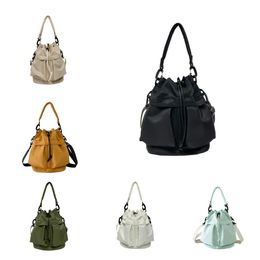 2024 New top Designer Single Shoulder Crossbody Fashion Casual Bucket Bags Large Capacity black green Nylon Handheld Drawstring Bag