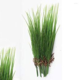 Decorative Flowers 45cm Plastic Fake Plants Artificial Onion Grass Bunch Green Leaves Plant Branch Foliage Wall Material Garden Balcony Home