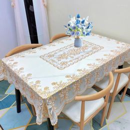 Table Cloth PVC Stamping Tablecloth Waterproof Oil Resistant Wash Free Scald Dining Mat Household Coffee