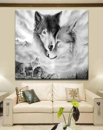 Canvas Painting Wall Posters and Prints Black White Wolf Wall Art Pictures For Living Room Decoration Dining Restaurant el Home8785413