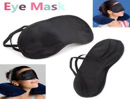 Black Eye Mask Shade Nap Cover Blindfold Masks for Sleeping Travel Soft Polyester Masks 4 Layer HHA372067092