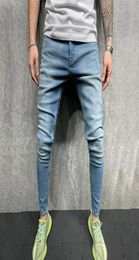 Men039s Plus Size Pants New Stylish Stretch Slim Denim Straight Biker Skinny Men Ripped Jeans1758614