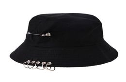 Bucket Hat Unisex Folding Hunting Fisherman Outdoor Cap Cool Girl Boy Iron Ring Fisherman Hiphop Hat Solid Outdoor Cotton Sunhat9057096