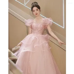 Ethnic Clothing Female Sexy Temperament Long Vestidos Pink Gentle Evening Prom Dress Elegant Plus Size Cheongsam Birthday Party Princess