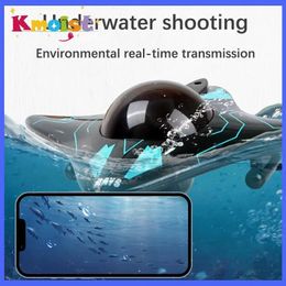 RC Boat Submarine with Camera Underwater 6CH Remote Control Wifi FPV Remote Control Boats Radio Control Toys for Boyts Kid Gifts 240518