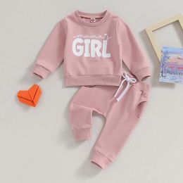 Clothing Sets Toddler Baby Girl Fall Clothes Letter Print Sweatshirt Long Sleeve Shirt Pants Born Winter Warm Outfits