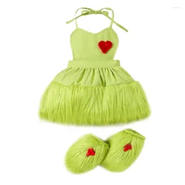 Clothing Sets Pudcoco Infant Born Baby Girl 2Pcs Christmas Outfits Sleeveless Halter Dress Set Green Monster Costume 0-24M