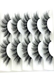 2020 NEW 5 pairs 100 Real Mink Eyelashes 3D Natural False Eyelashes Mink Lashes Soft Eyelash Extension Makeup Kit Cilios 0176462717