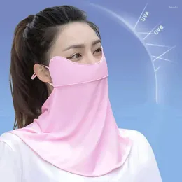 Berets 1PCBreathable Sun Protection Mask UV Anti-UV Women Summer Thin Silk Cooling Face Shield Eye With High Quality Fab