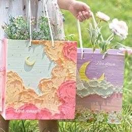 Storage Bags 5pcs Creative Gentle Art Festival Tote Bag Gift Packaging Candy Cookie Present Packing Wedding Party Goodie For Sweets