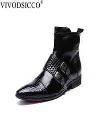 Vivodsicco British Style Men Fashion Doppi Fibbre degli stivali da uomo Odile Scarpe maschile mantengono la caviglia calda18564855