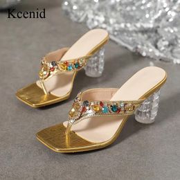 Slippers Kcenid 2024 Sexy Camisole Wedding Dress Party Shoes Woman Clear Transparent Heels Summer Flip Flops Mules Fashion Women