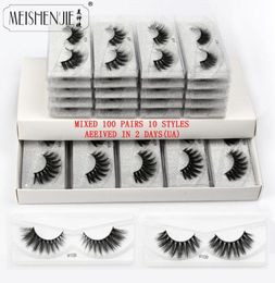 MEISHENJIE 203050100 pairs Whole Eyelashes 3D fluffy Mink Lashes Natural soft False Eyelashes Hand Made Makeup Eye Lashes7209253