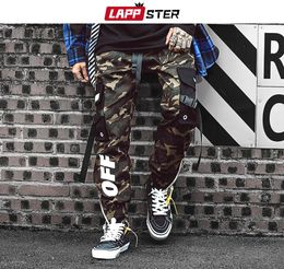 LAPPSTER Men Streetwear Ribbons Cargo Pants Mens Camouflage Joggers Hip Hop Korean Fashions Designer Camo Sweatpants INS 2011102953054