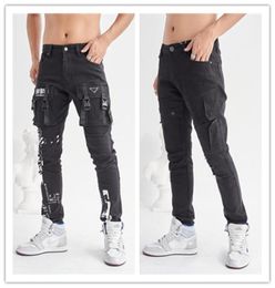 Mens Jeans Newest Designer Bags More Fashion overalls dungarees Cargo pants Office Casual Slim Stretch Motorcycle Trousers Fold Pa3087975