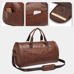 Duffel Bags PU Leather Duffle Bag Overnight Luggage For Trip Travel Hiking