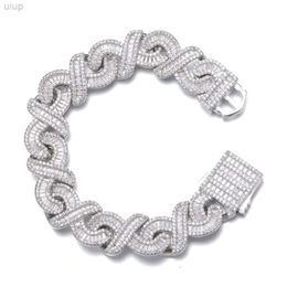 Hip Hop Custom Cuban Link Bracelet Jewelry 6mm Width Baguette Round Moissanite Diamond Clustered Miami
