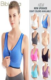 Sports Top Women Bra Breathable Zip Front Underwear Shockproof Wire Running Vest Yoga Sportswear Bras4662460