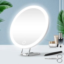 6 Inch Magnifying Mirror with Light 5-30X Portable Travel Magnified Mirror with 360° Adjustable Stand and Suction Cup 240508