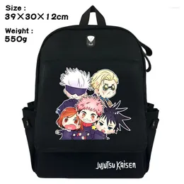 Backpack Jujutsu Kaisen Brown Black Canvas Laptop Bag School BookBag Shoulder Travel Cosplay With Earphone Hole Durable