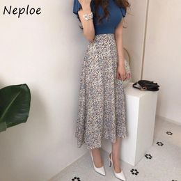 Work Dresses Neploe Fashion Ruched Puff Sleeve Slim Fit Knitted Tops Women Y2k High Waist Floral Skirts 2024 Summe Two Piece Sets