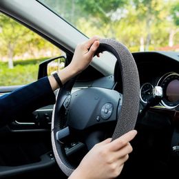 Steering Wheel Covers Crystal Car Cover For Women Girls Cute Glitter Steer Bling Rhinestone Diamond Protection