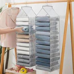 Storage Boxes 1pc Wardrobe Hanging Bag Clothes Organizer Cabinet Pants Socks Underwear Separate For Household Dormitory