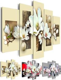 Unframed 5 Piece Picture Flowers Canvas Art Print Oil Painting Wall Pictures for Living Room Paintings Cuadros Decorativos1619438