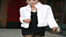 Genuine Real Rabbit Fur Coat Women Full Pelt Vintage Jacket Winter Party Waistcoat Customised Big Size Stand Collar WFP267 2110189065755