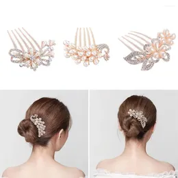 Hair Clips Elegant Butterfly Pearl Rhinestone Hairpin Handmade Party Jewellery Women Crystal Headdress Headpiece Wedding Brid L2P5