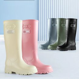 High Water Boots Woman Rain Rubber Shoes Waterproof Galoshes Garden Work Safety Rainboots Botas Lluvia Femenina 240514