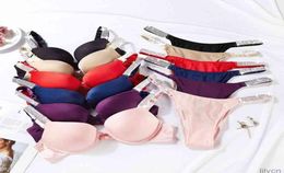 Sexy Bra Letter Underwear Comfort Brief Push Up Panty 2 Piece Sets Lingerie Set Bikinis Seamless Soft Breathable for Women7391464