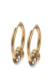 Fashion Earrings Gold Color Cubic Zircon Hoop Earrings CZ Diamond Stainless Steel Ear Buckle for Women Men Punk Hip Hop Jewelry Ac8747198