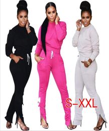 2020 Tracksuit Women Two Piece Set Top and Track Pants Leggings Sexy Bodycon 2 Piece Sweatsuit1716223