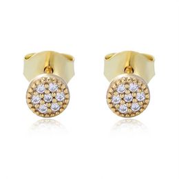 Stud Fulsun jewelry OEM/ODM Factory Wholesale 925 Sterling Silver 14K 18k gold plated CZ Halo Small Woman Wedding Stud Earring Q240517