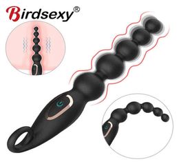 Sex Vibrators 7 Speed Anal Vibrator Male Prostata Massager Beads Butt Plugs G Spot Dildo Vibrations Toys for Men Gay Women USB Cha2414671