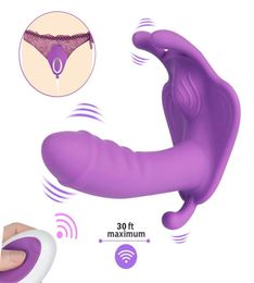 Wireless Remote Panty Dildo Vibrator Wearable Butterfly Anal Vibrator Vaginal Anus Stimulator For Female Masturbation Sex Toys T205851888