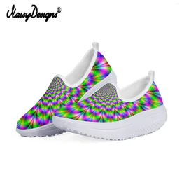Casual Shoes Noisydesigns Women Swing 3D Abstart Pattern Slimming Flats Platform For Summer Mesh Fitness Sneakers Zapatos