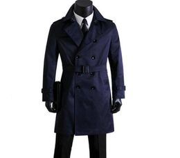 Men039s clothing spring and autumn trench coats mens overcoat design business casual double breasted korean long coat plus size6017201