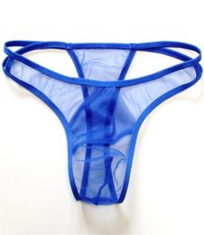 Sexy Mens Briefs G-String Erotic Lingerie Panties Low Waist s Pouch Sheer Hollow Out Gauze See-through Thongs Underwear Underpants8061030