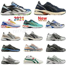 Running Shoes Designer Casual Gel Kayano14 Top Trainers Leather Black Green Obsidian Grey Cream White Sier Low Athletic Men Women Outdoor Sneakers With Box A9