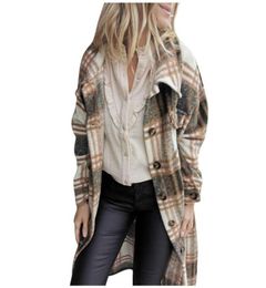 Women Long Sleeve Coats Plaid Jacket Autumn Winter Oversized Coat 2020 Fashion Loose Outwear Vintage Top Streetwear ropa mujer 132465392