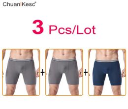3pcs Men039s Sports Underwear Long Ice Silk Boxers Soft Comfortable Sweat Absorbing Fast Drying Running Anti Abrasion Leg Short9749672